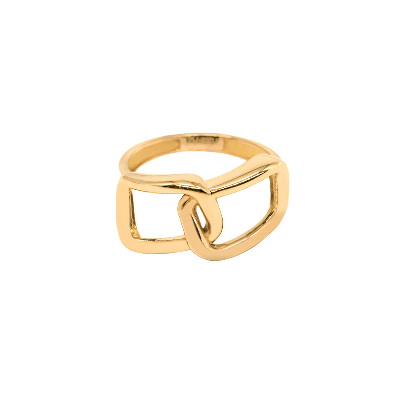 انگشتر طلا 18 عیار زنانه ماوی گالری مدل دو حلقه