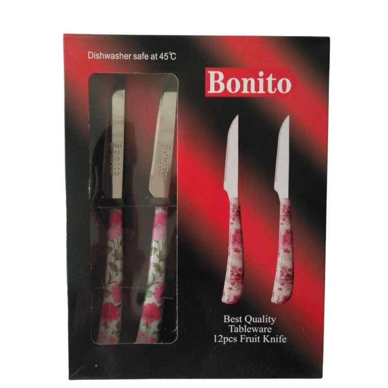 کارد 12 پارچه میوه خوری بونیتو مدل گل سرخ