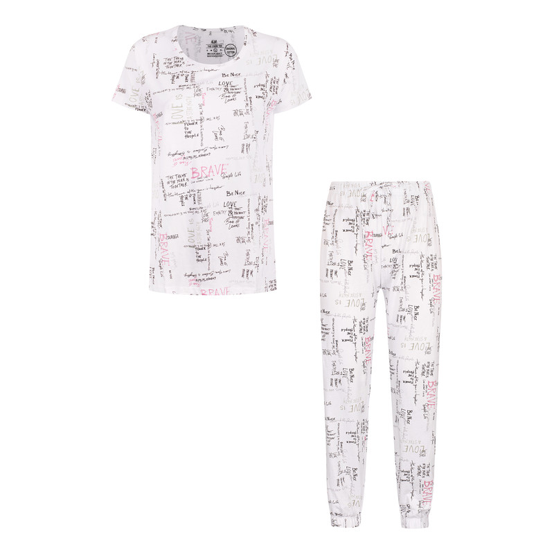 خرید و قیمت ست تی شرت آستین کوتاه و شلوار زنانه اچ اند ام مدل 08