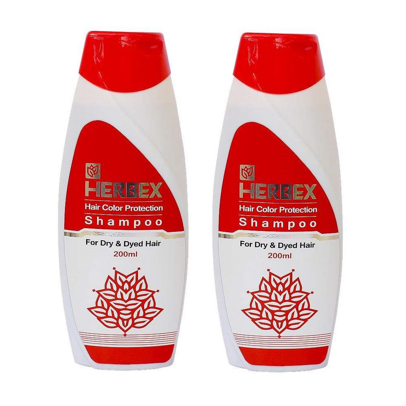 شامپو تثبیت کننده رنگ مو هربکس مدل Pomegranate حجم 200 میلی لیتر مجموعه 2 عددی
