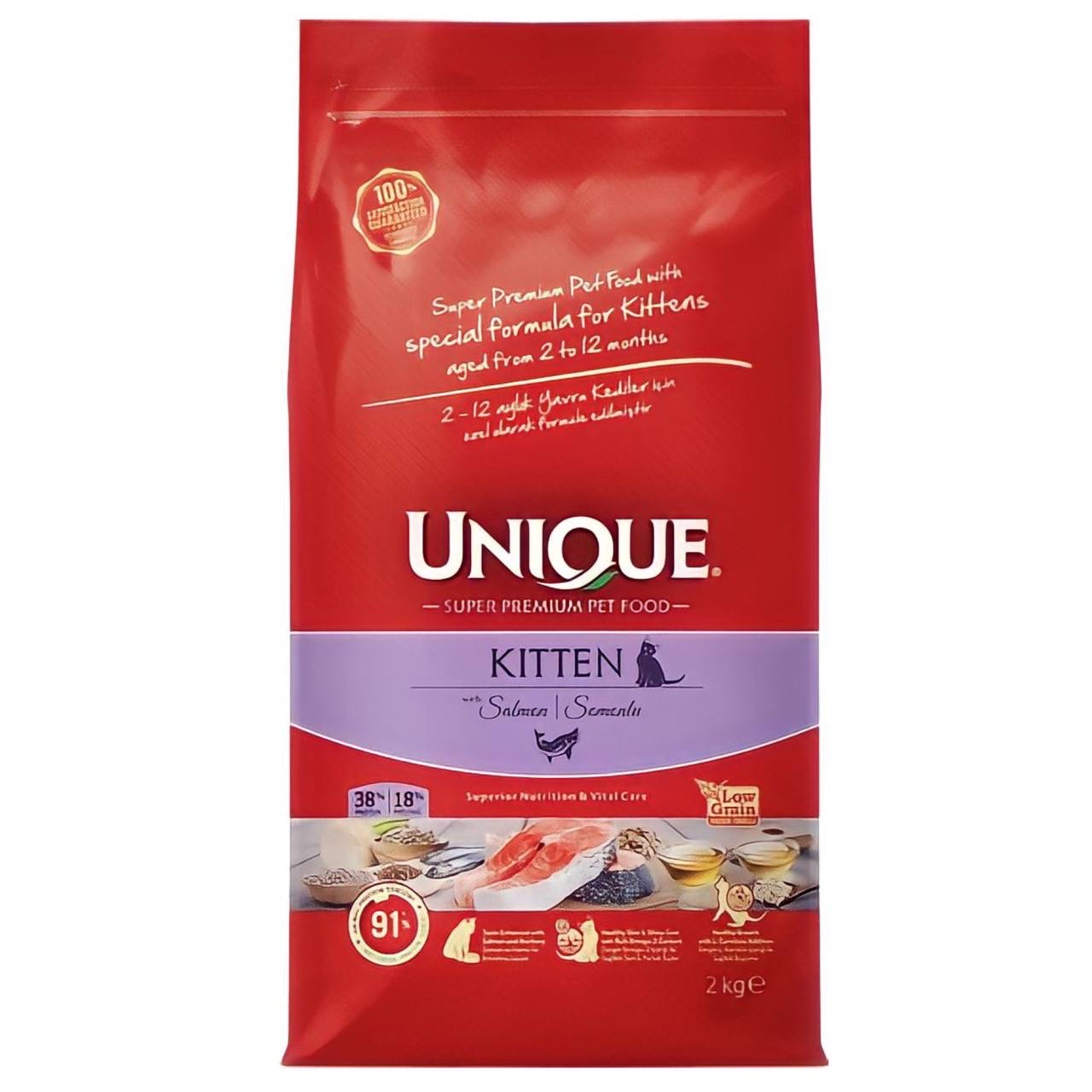 غذای خشک گربه یونیک مدل کیتن سالمون وزن 2 کیلوگرم