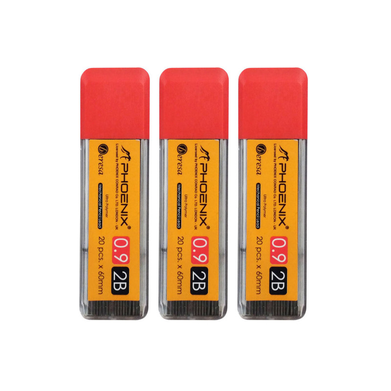 نوک مداد نوکی 0.9 میلی متری فونیکس مدل برسا کد 0.9 2B بسته 3 عددی