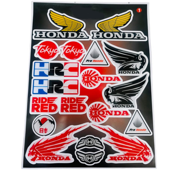 ست برچسب بدنه و باک موتور سیکلت وارون مدل W-3-HRC2 مناسب برای هوندا کلیک بسته 19 عددی