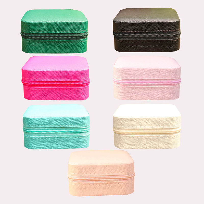 جعبه جواهرات مدل کوچک مربعی چرمی بسته هفت عددی