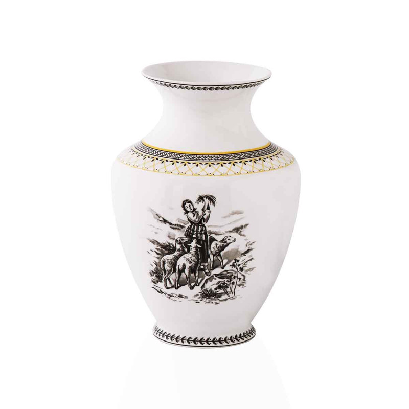 گلدان دکوری چینی زرین ایران مدل رعنا متوسط ویلیج کد 18 درجه عالی