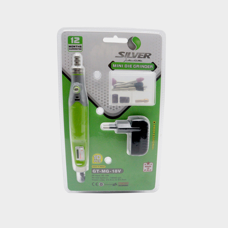 خرید و قیمت فرز انگشتی سیلور مدل YP-MG-18V مجموعه 10 عددی