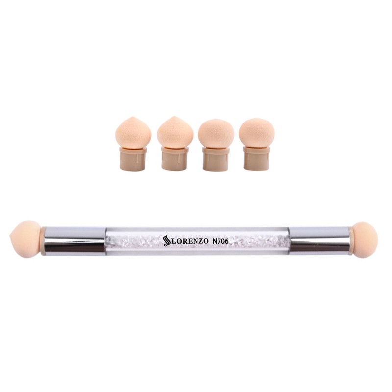قلم طراحی ناخن اسفنجی لورنزو مدل N706 بسته 6 سر