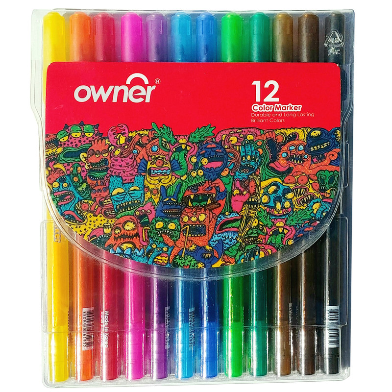 خرید و قیمت ماژیک رنگ آمیزی 12 رنگ اونر مدل monster کد CO2