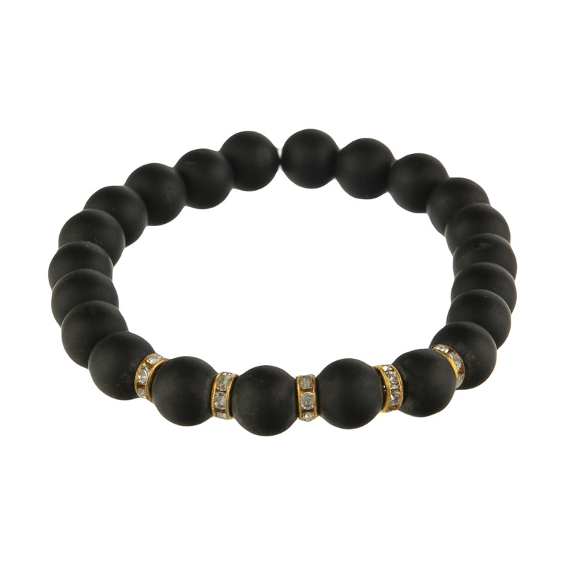 خرید و قیمت دستبند مدل مهره ای اونیکس طرح نگین دار کد007