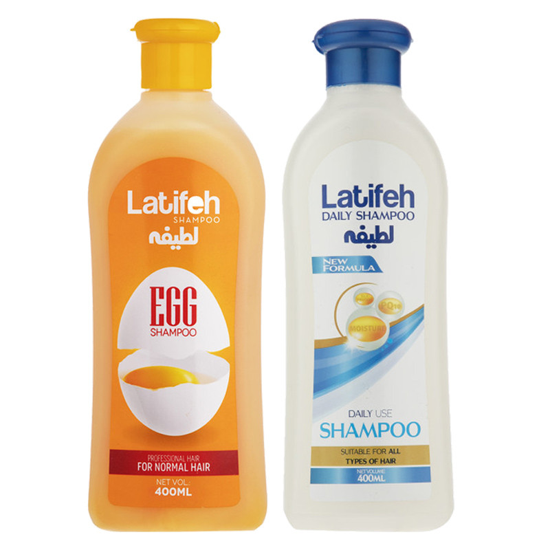 خرید و قیمت شامپو مو لطیفه مدل پروتئین ابریشم و تخم مرغ حجم 400 میلی لیتر مجموعه 2 عددی