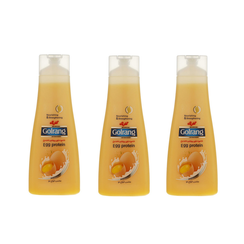 شامپو تقویت کننده مو گلرنگ مدل تخم مرغی حجم 900 میلی لیتر مجموعه 3 عددی