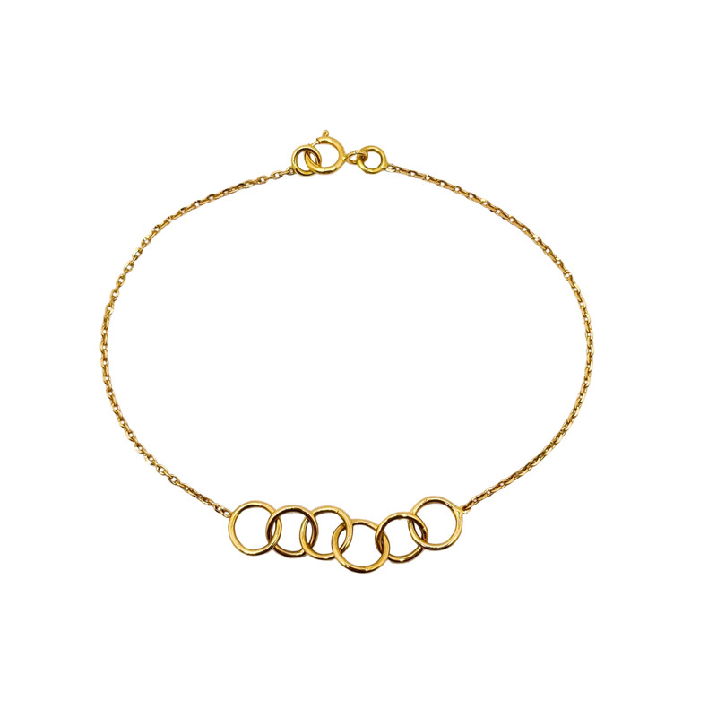 دستبند طلا 18 عیار زنانه درگونه مدل زنجیری حلقه