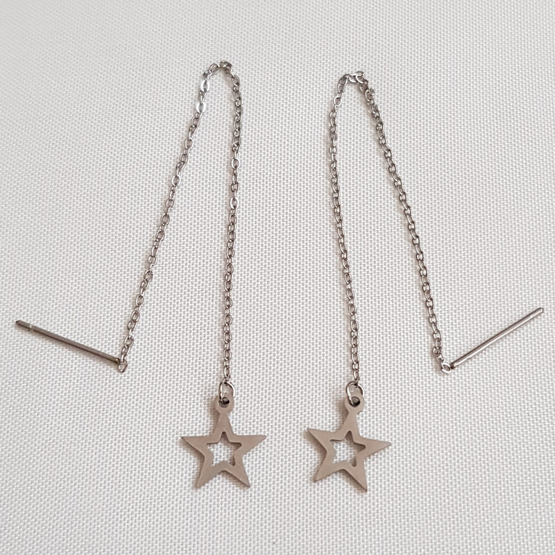 خرید و قیمت گوشواره زنانه استینلس استیل مدل تک ستاره 3262