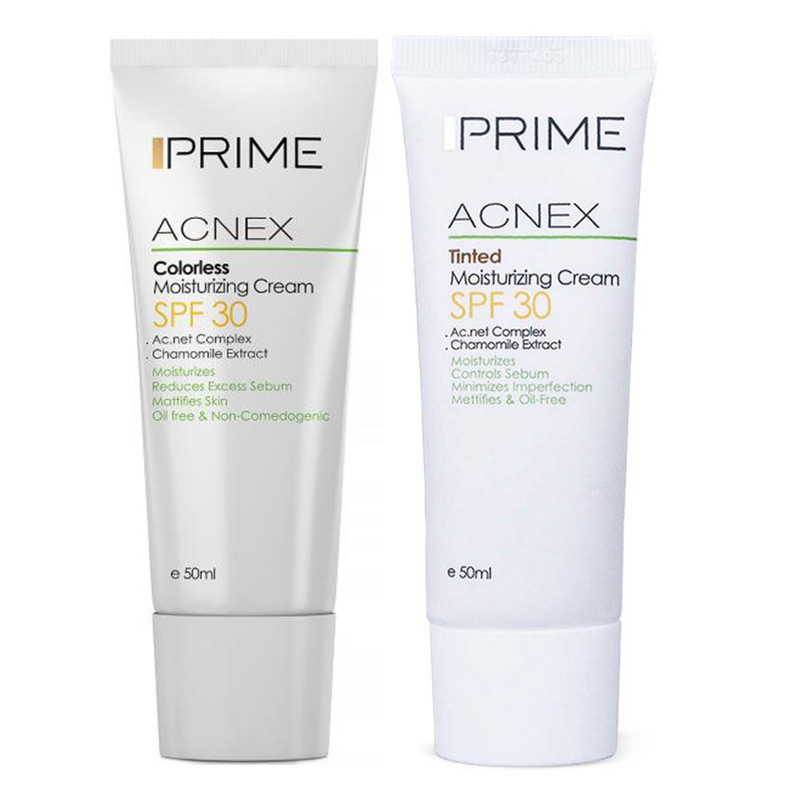 خرید و قیمت کرم مرطوب کننده پریم مدل Acnex 30 حجم 50 میلی لیتر به همراه کرم مرطوب کننده حجم 50 میلی لیتر