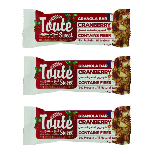 گرانولا بار با جو پرک با کرنبری توت سوییت -35 گرم بسته 3 عددی