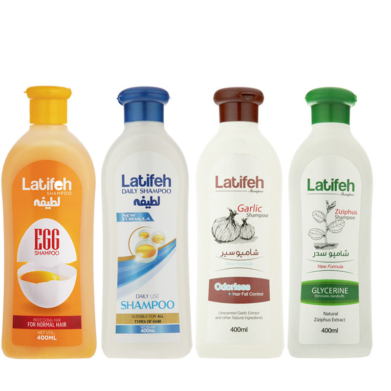 شامپو مو لطیفه مدل سدر سیر تخم مرغ روزانه حجم 400 میلی لیتر مجموعه 4 عددی