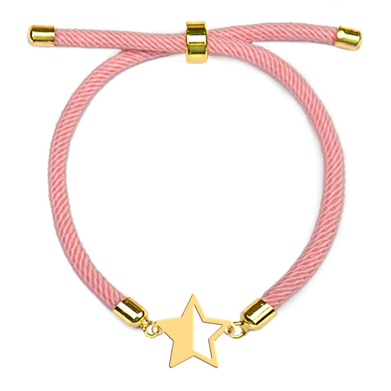 دستبند طلا 18 عیار دخترانه وی وی گلد گالری مدل ستاره نیمه کد S2190