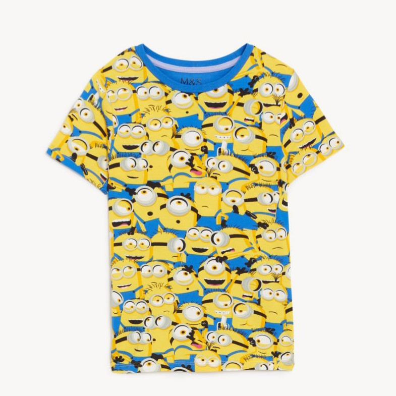 تی شرت آستین کوتاه پسرانه ام اند اس مدل مینیون