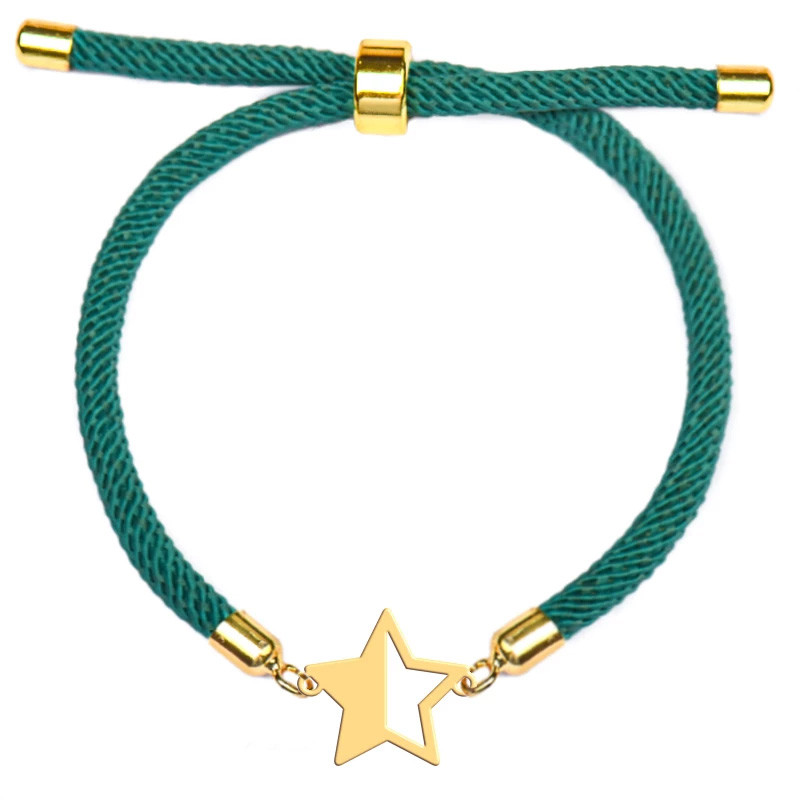 دستبند طلا 18 عیار دخترانه وی وی گلد گالری مدل ستاره نیمه کد S2191