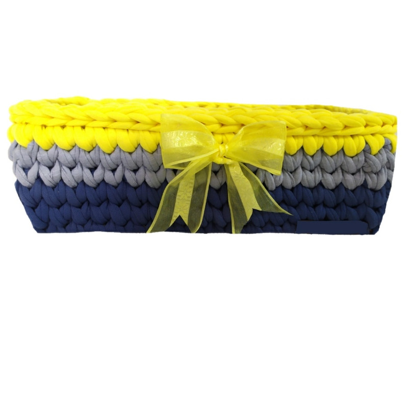 سبد قلاب بافی تریکو طرح گندمی مدل p113