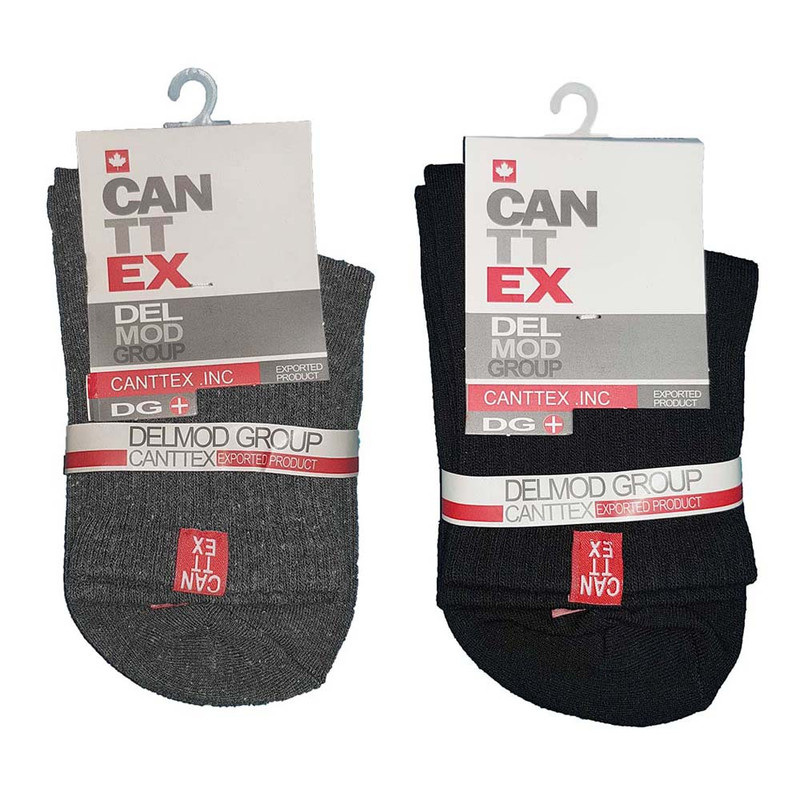 جوراب دل مد گروپ مدل 249022856 بسته 2 عددی نخ پنبه رنگ نوک مدادی