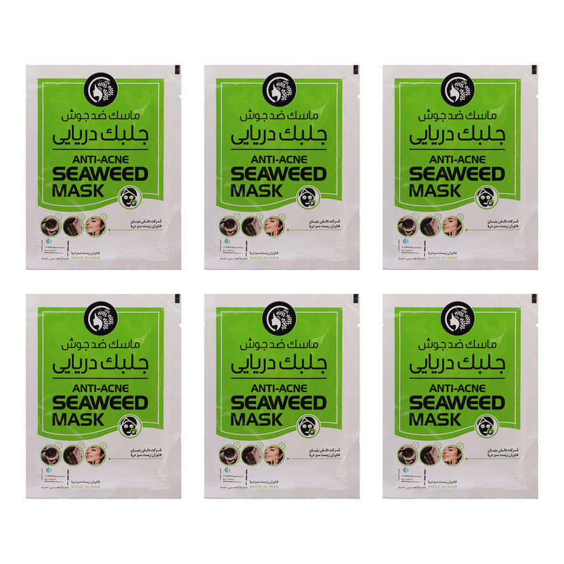 ماسک ضد جوش صورت دکتر عیدی آلگا مدل جلبک دریایی بسته 6 عددی