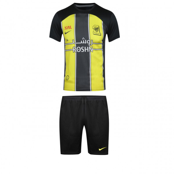 ست تیشرت و شلوارک ورزشی پسرانه طرح الاتحاد مدل بنزما2024