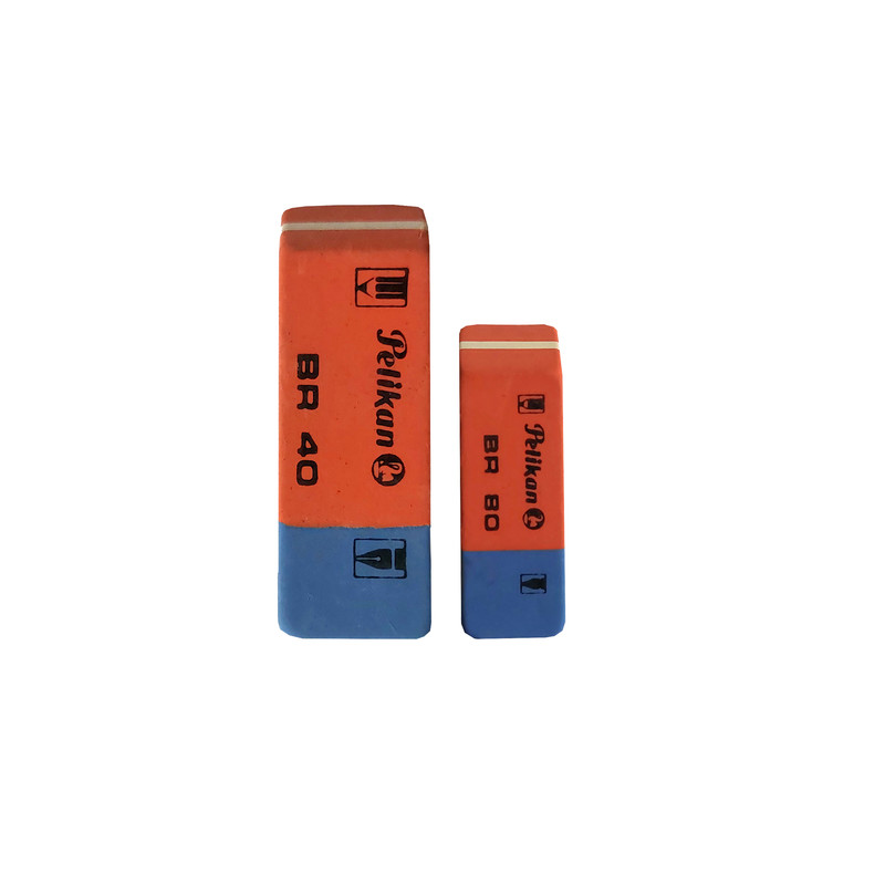 پاک کن پلیکان مدل قدیمی طرح دورنگ مجموعه 2 عددی