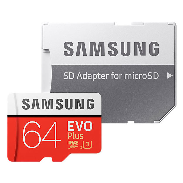 کارت حافظه microSDXC سامسونگ مدل Evo Plus کلاس 10 استاندارد UHS-I U3 سرعت 100MBps ظرفیت 64 گیگابایت به همراه آداپتور SD