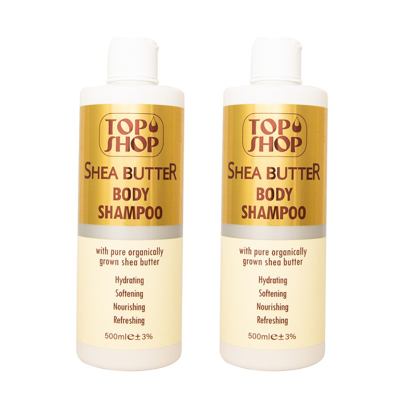 شامپو بدن تاپ شاپ مدل شی باتر حجم 500 میلی لیتر بسته 2 عددی