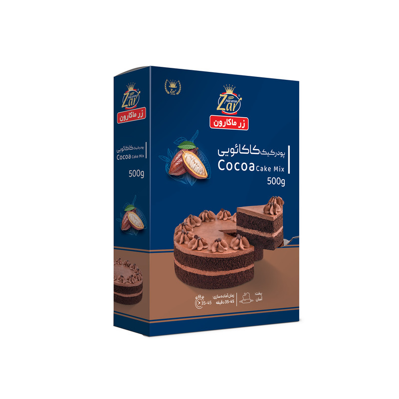 پودر کیک کاکائویی زر ماکارون مقدار 500 گرم