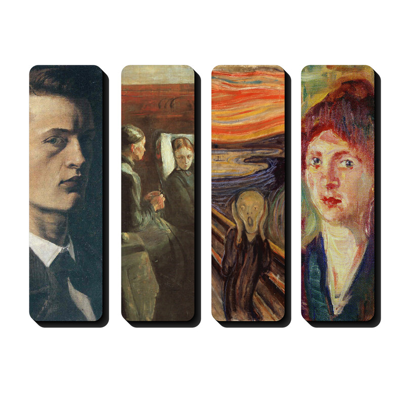 نشانگر کتاب مدل نقاشی های ادوارد مونک کد KLMX-ED111 مجموعه 4 عددی
