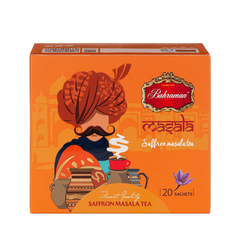 چای ماسالا زعفرانی بهرامن بسته 20 عددی