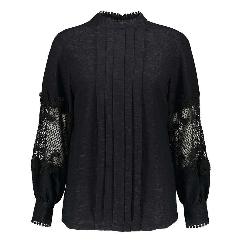 بلوز آستین بلند زنانه برنس مدل آسرین رنگ مشکی