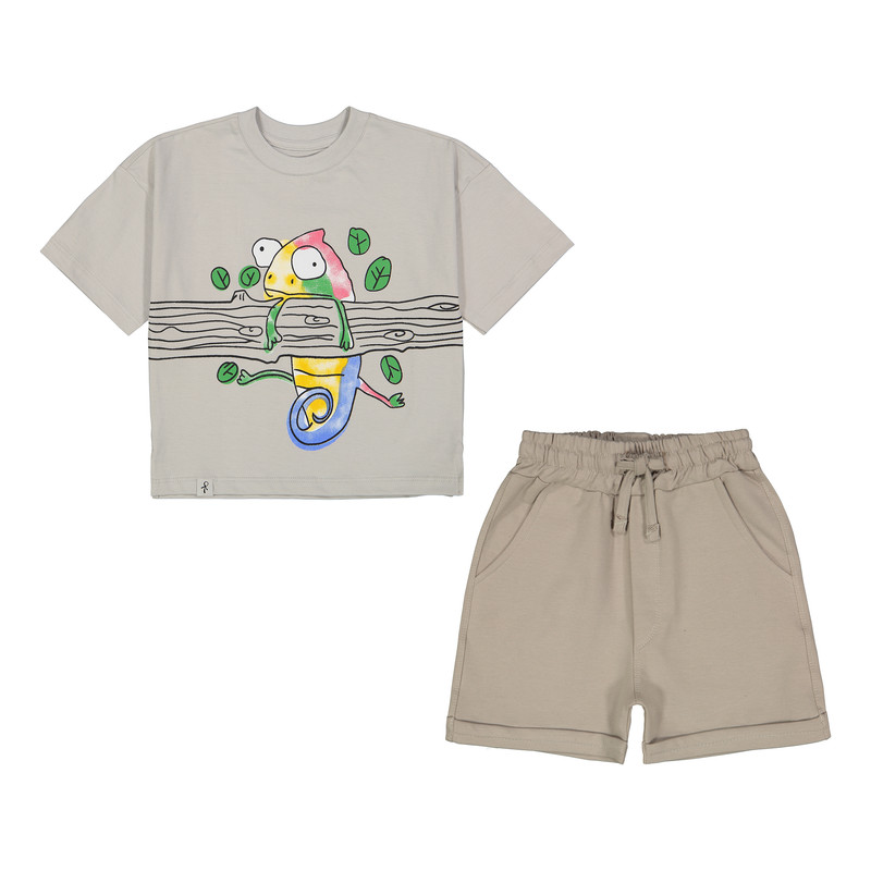 ست تی شرت و شلوارک پسرانه سون پون مدل 1567 رنگ سفید