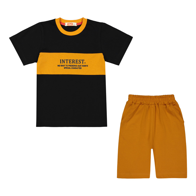 خرید و قیمت ست تی شرت و شلوارک پسرانه مادر مدل Harry رنگ نارنجی