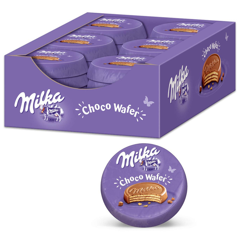 بیسکویت سکه ای با روکش شکلاتی میلکا مدل Choco Wafer - بسته 30 تایی