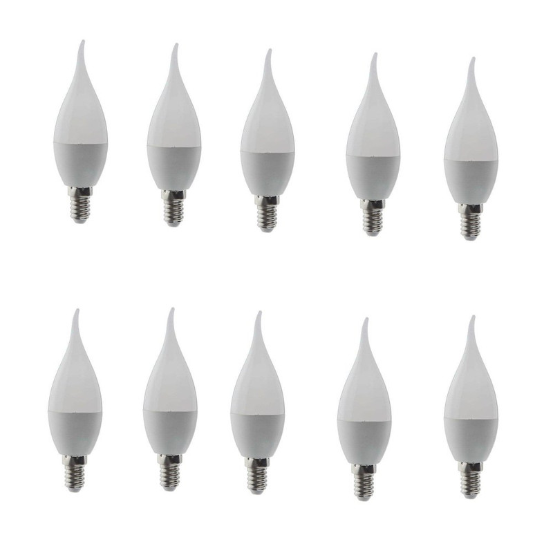 لامپ ال ای دی 7 وات تک تاب مدل شمعی پایه E14 بسته 10 عددی
