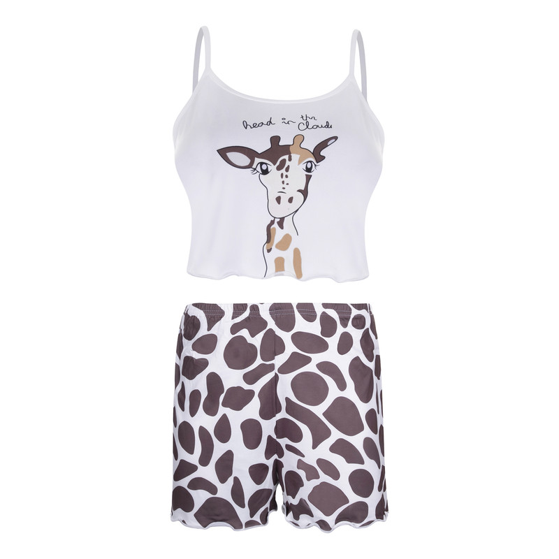 ست تاپ و شلوارک زنانه طرح پلنگی