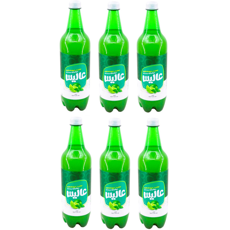خرید و قیمت نوشیدنی گازدار لیمونعنا عالیس - 1 لیتر بسته 6 عددی