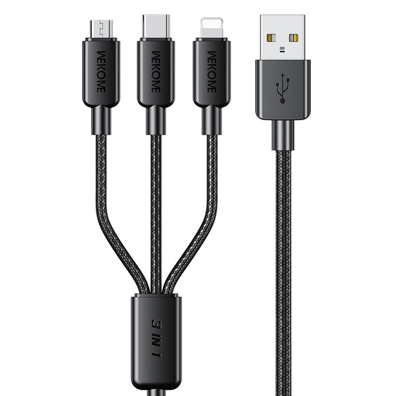 خرید و قیمت کابل تبدیل USB به USB -C/لایتنینگ/MICROUSB ویکام مدل WDC-04th طول 1 متر