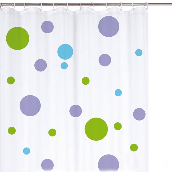 پرده حمام راین سایز 200 × 180 طرح خالدار کد 2350.14