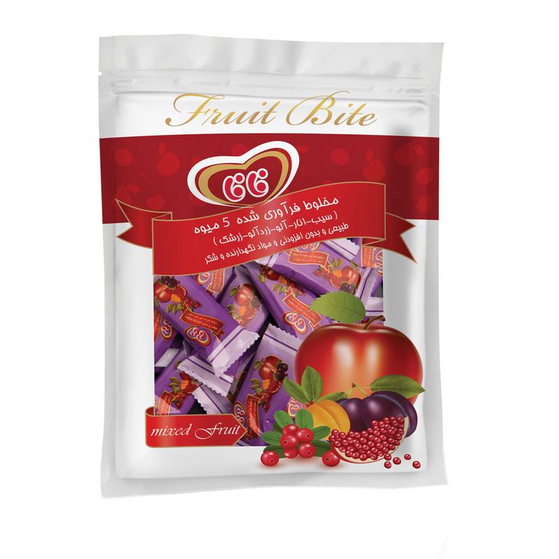 خرید و قیمت لواشک پذیرایی مخلوط 5 میوه فافا مقدار 300گرم