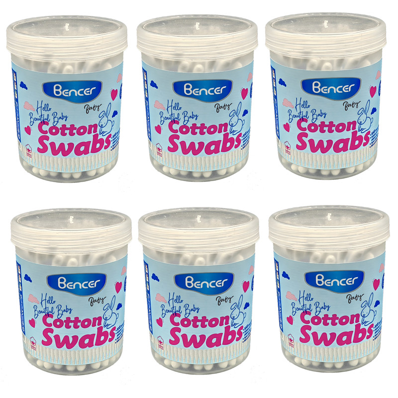 گوش پاک کن کودک بنسر مدل cotton swabs بسته 6 عددی