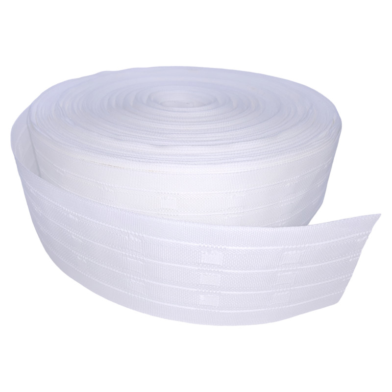 خرید و قیمت نوار پرده باربد مدل چهار نخ کتان نساجی با 3 جای گیره طول 10 متر