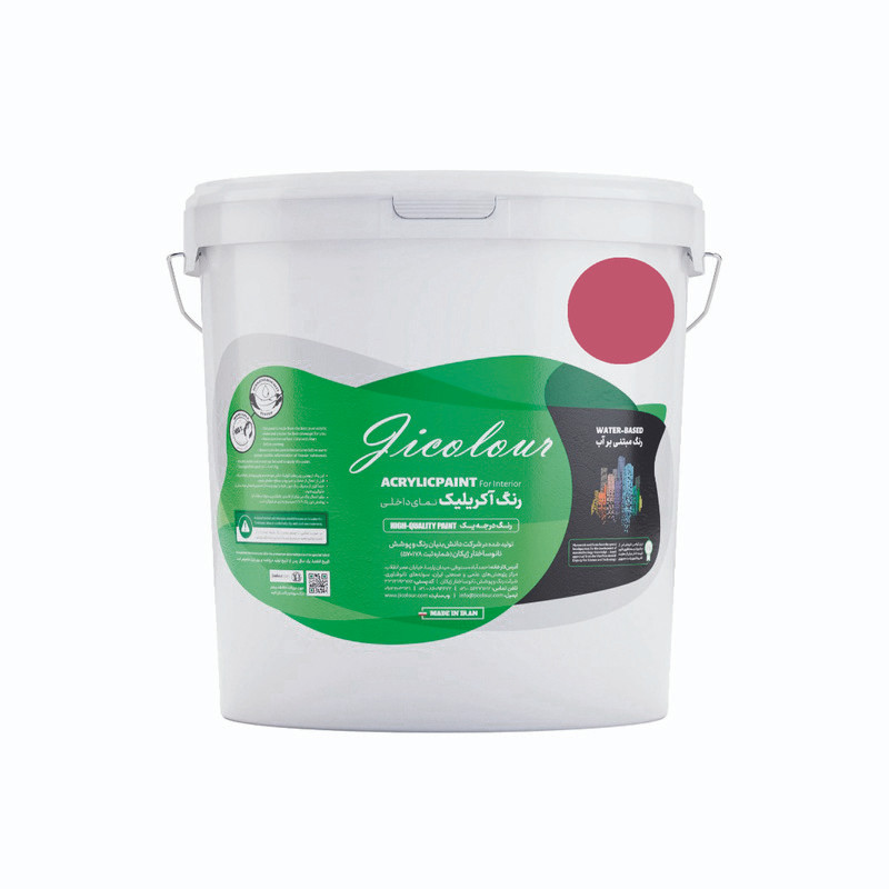 رنگ اکریلیک نمای داخل نیمه براق ژیکالر مدل میوه گیلاس کد P-P002 حجم 900میلی لیتر