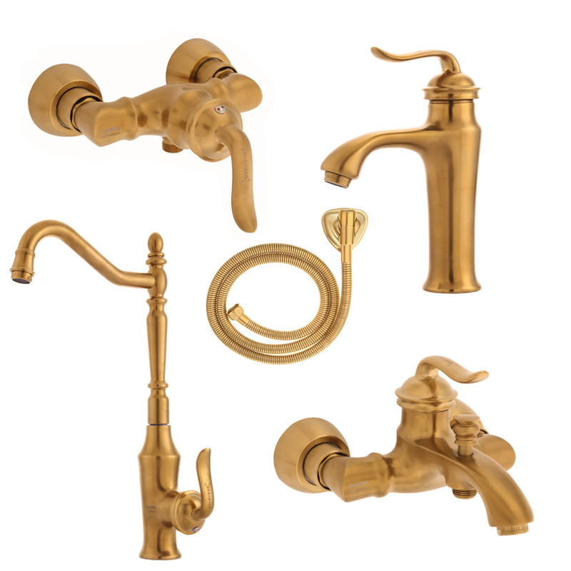 ست شیرآلات نایریکا مدل هلن کد M01 مجموعه 4 عددی