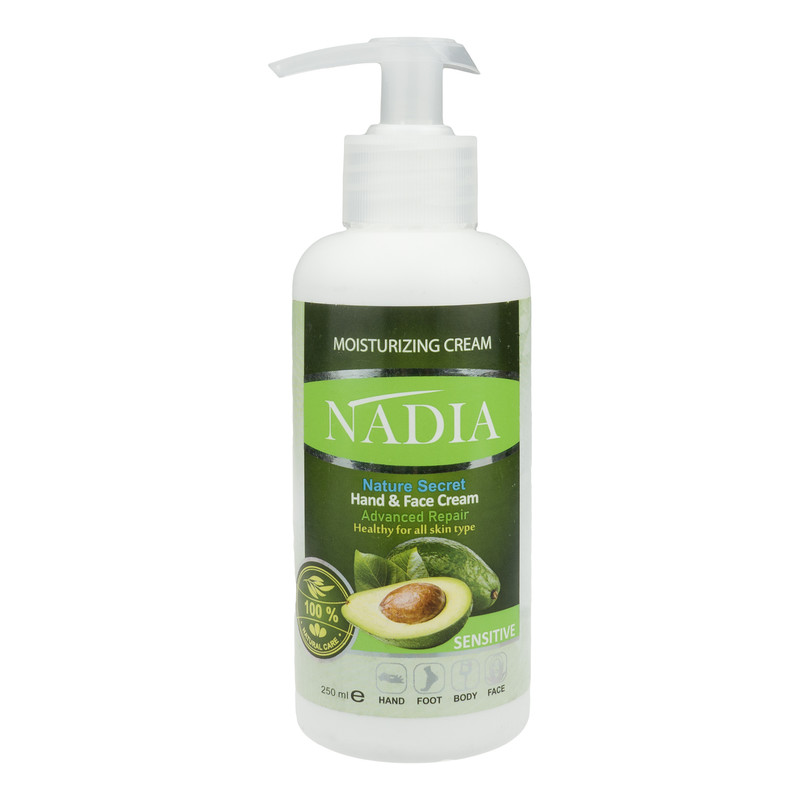 کرم آبرسان نادیا مدل آووکادو حجم 250 میلی لیتر