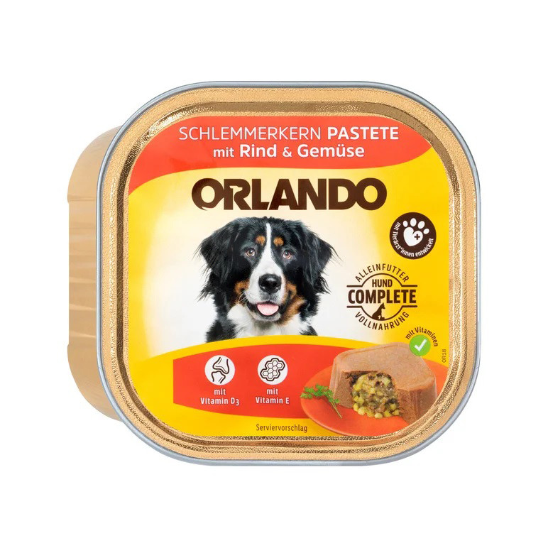 کنسرو سگ اورلاندو مدل پته گوشت و سبزیجات وزن 300 گرم