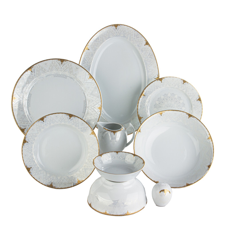 سرویس غذاخوری 30 پارچه چینی توس ایران مدل رویکا درجه یک